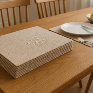 16 Stain Resistant Fabric Placemats Set of 8 for Family Dining