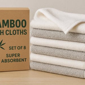 Bamboo Kitchen Dish Cloths Set of 8 Super Absorbent for Dishwashing