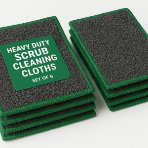 19 Heavy Duty Scrub Cleaning Cloths Set of 6 for Tough Kitchen Stains