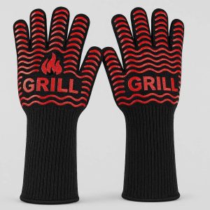 4 Professional Grade BBQ Grill Gloves Heat Resistant Arm Protection