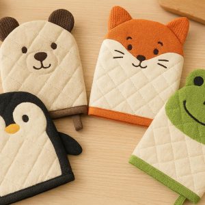 Cute Animal Shaped Oven Mitts Heat Insulated for Baking